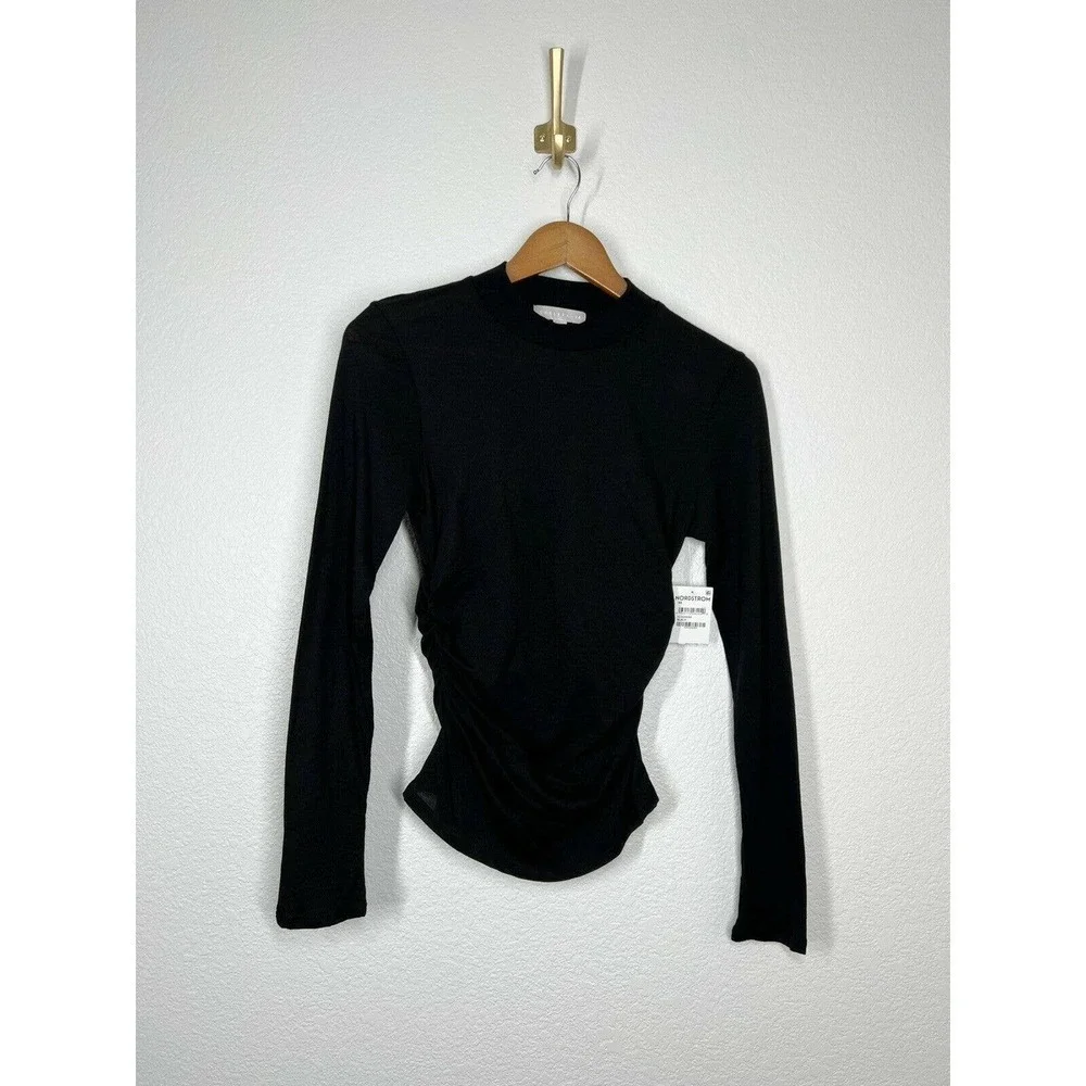Chelsea28 XS Black Ruched Side Top